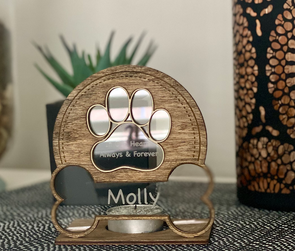 Thumbnail: Personalised Engraved Tea Light Holder - Pet Memorial Gift