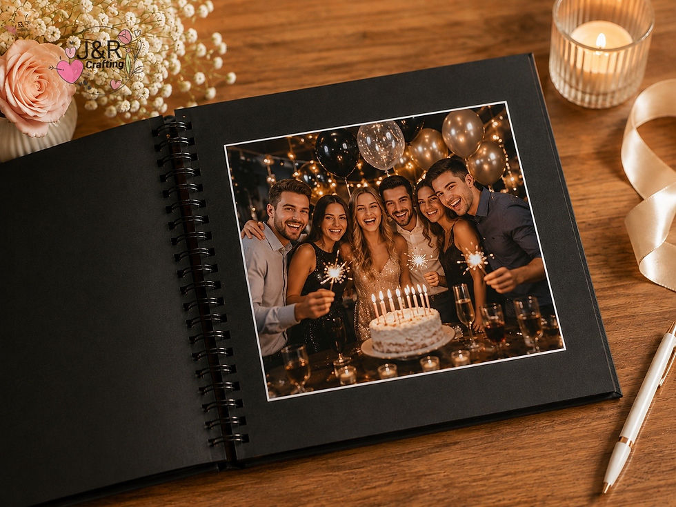 Thumbnail: Handmade Birthday Photo Album 8x8 Inch – Black Memory Book