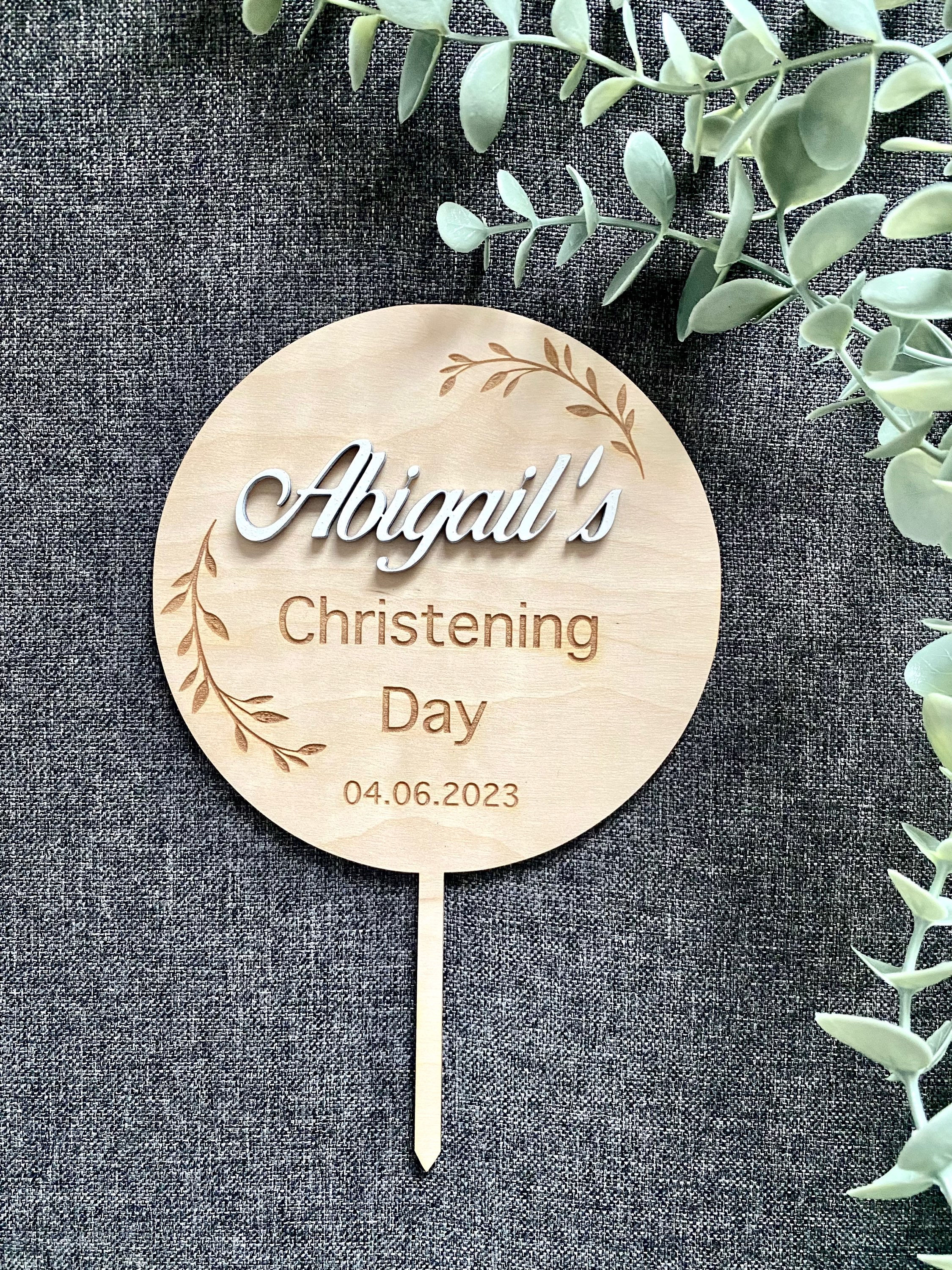 Personalised Cake Topper - Christening Day