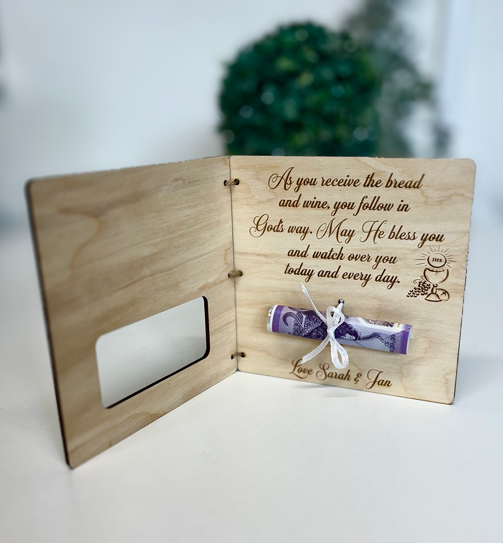 Thumbnail: First Holy Communion -Wooden Card , Money Wallet