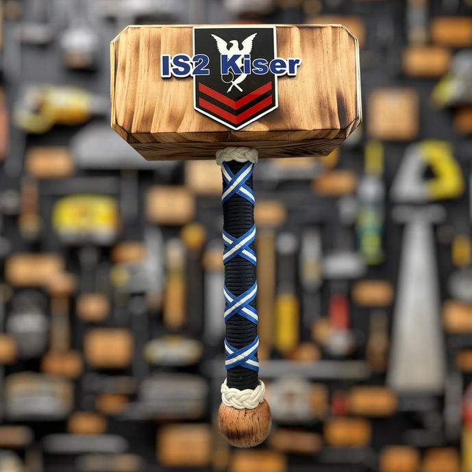 Wooden custom military plaque personalized with name, rank, and unit insignia