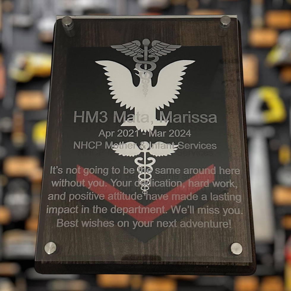 Thumbnail: Custom military plaque displayed as a personalized military award