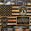 Thumbnail: Custom military plaque engraved wooden American flag with unit crest