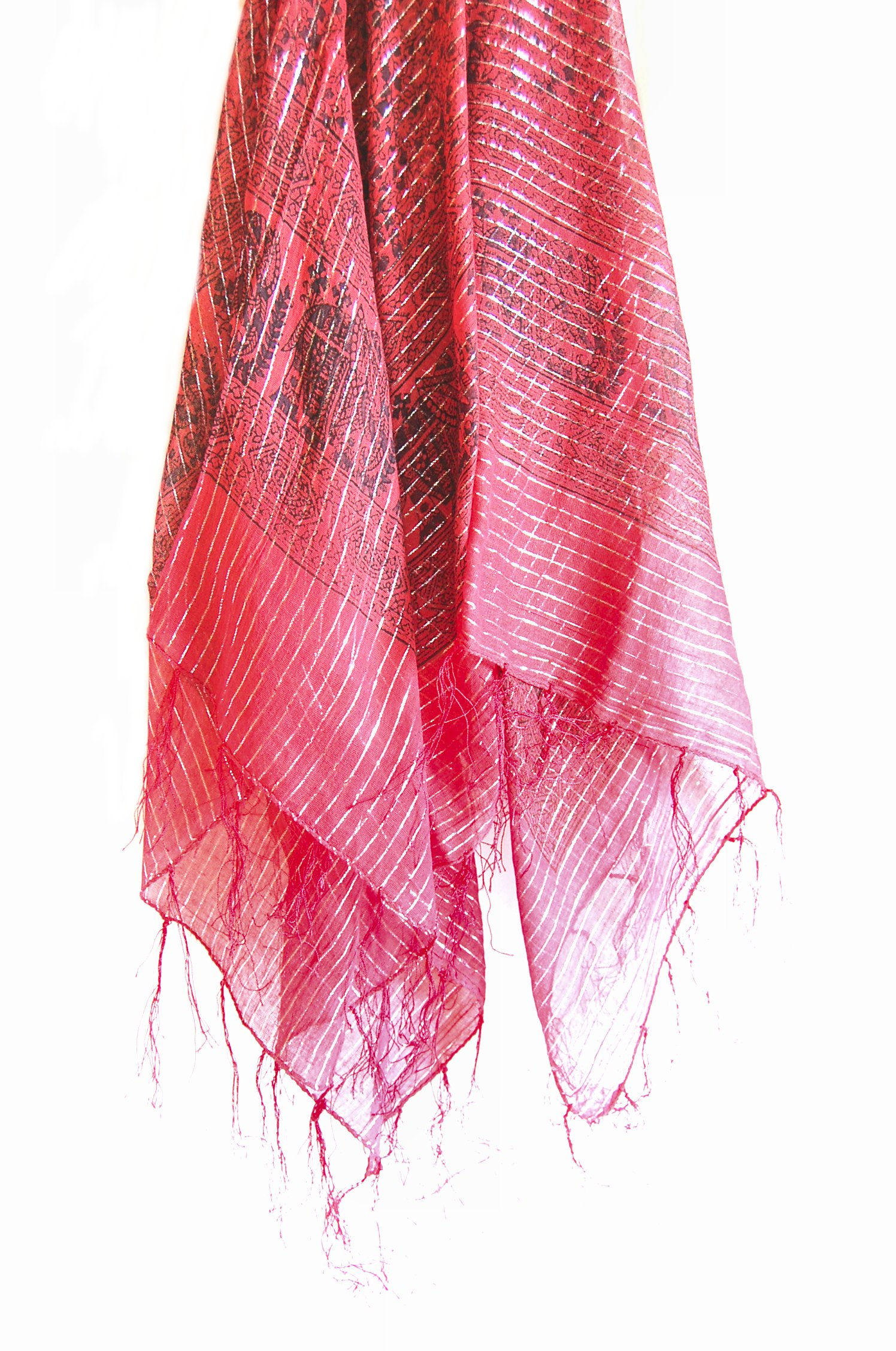 Red Lurex Hippy Scarf