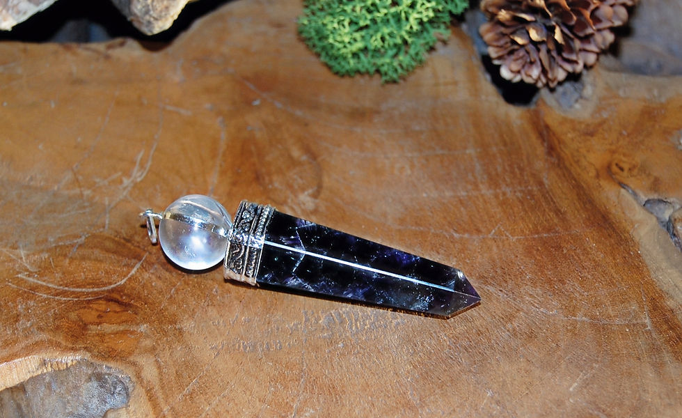 Amethyst Point with Quartz Crystal Sphere A134 A
