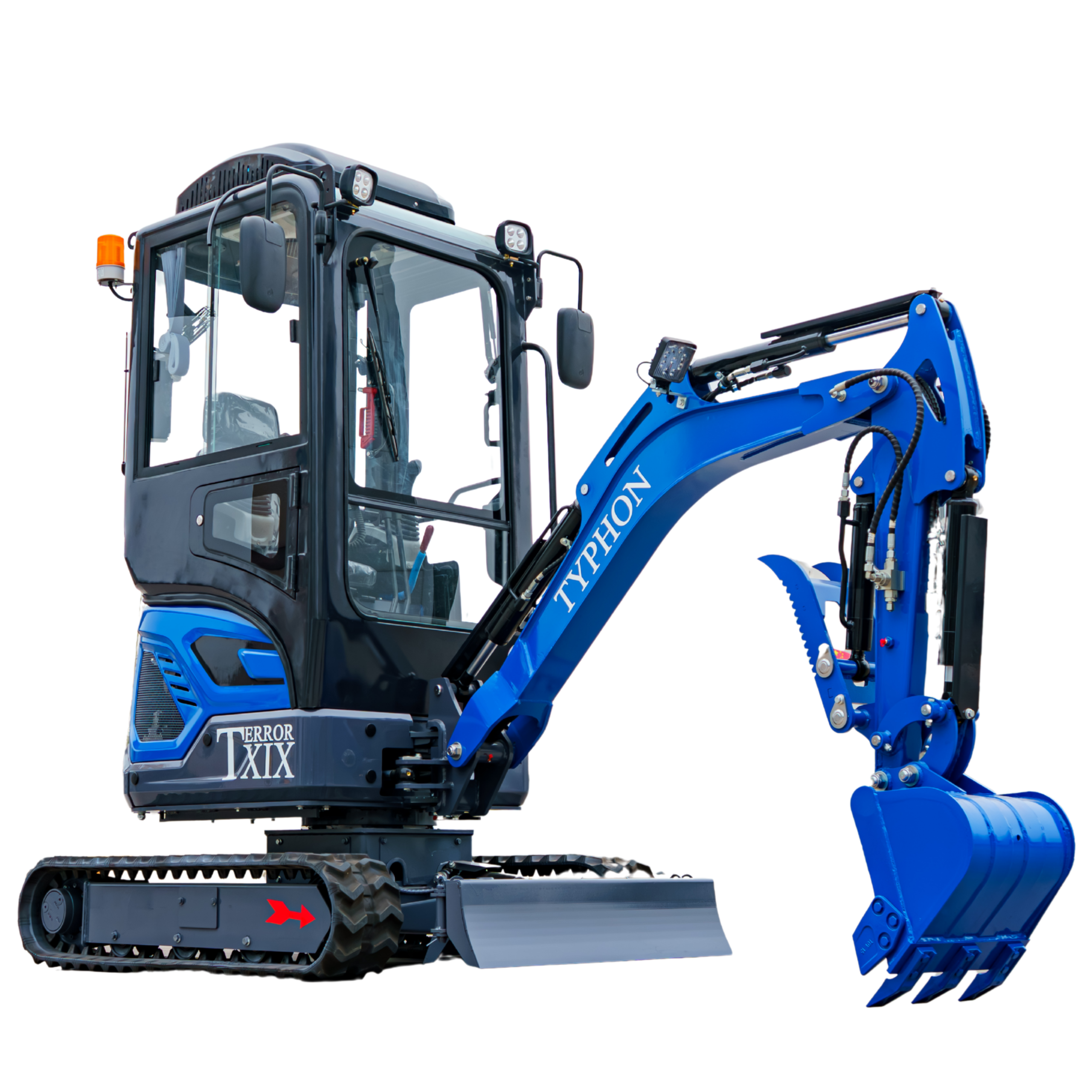 TYPHON TERROR XIX Prestige Cabin Mini Excavator 4200lbs 20.4 HP Kubota D902 with Boom Swing, Retractable Tracks — product image 1