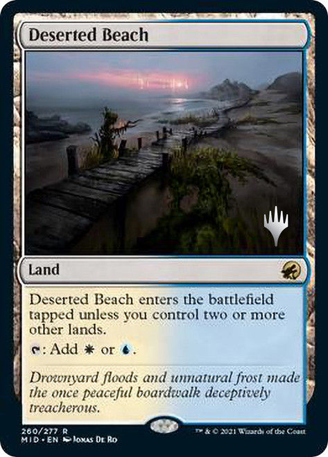 Deserted Beach: MID Promo: Planeswalker Stamped - English