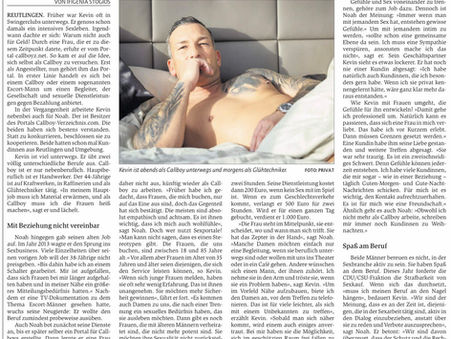 Männer für gewisse Stunden Callboy Kevin im Interview beim Reutlinger General- Anzeiger