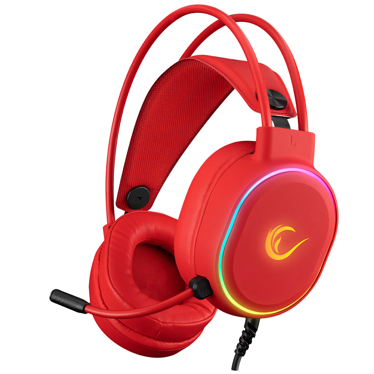 Rampage ROGUE Red USB RGB Led Gaming Headset with Microphone