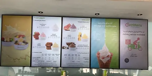 Saudi Signs Digital menu board ice cream.webp