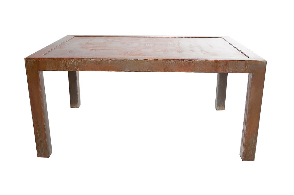 Thumbnail: Sierra patina steel top with hammered steel frame