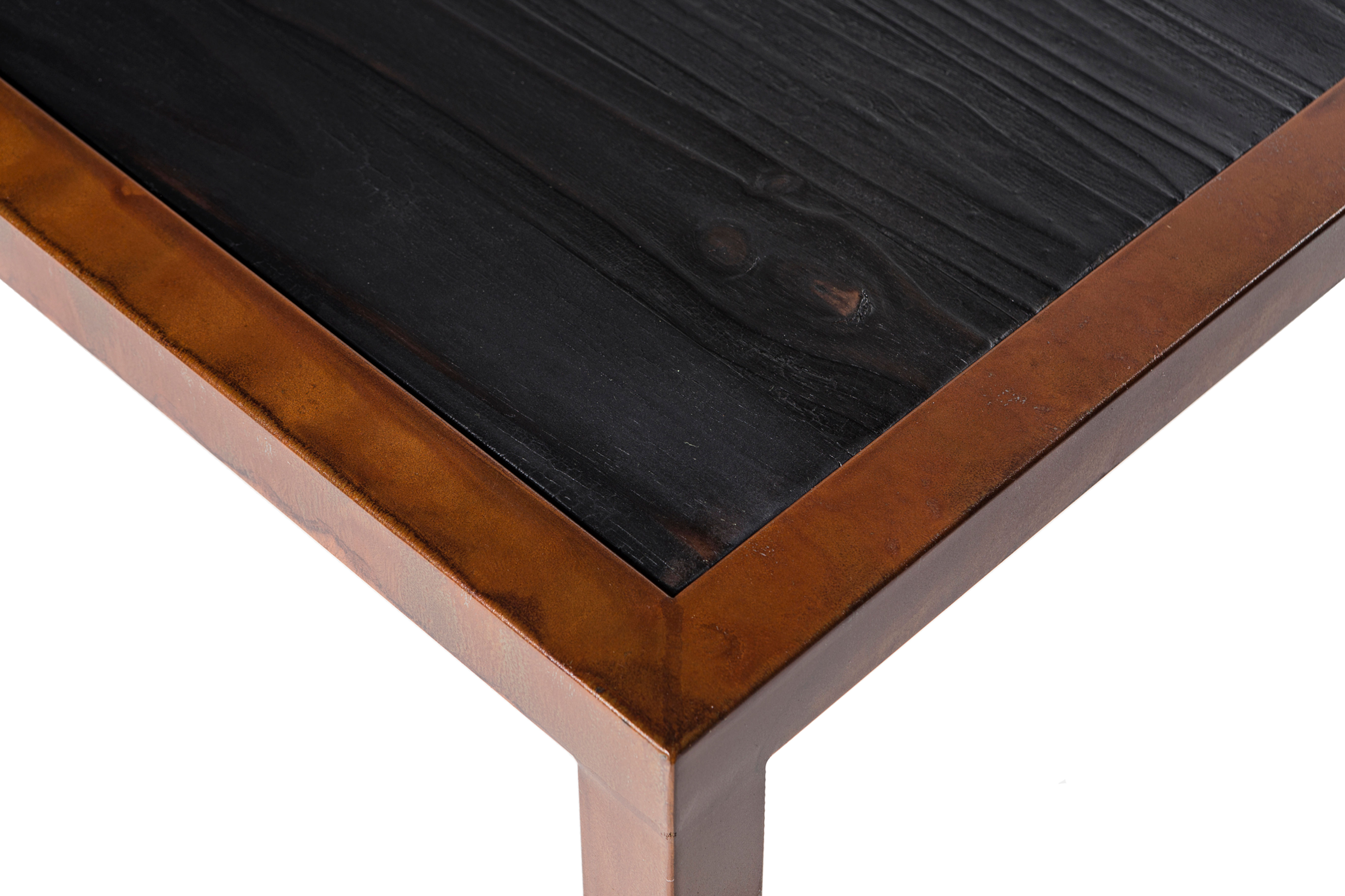 Char top steel frame with Sierra patina