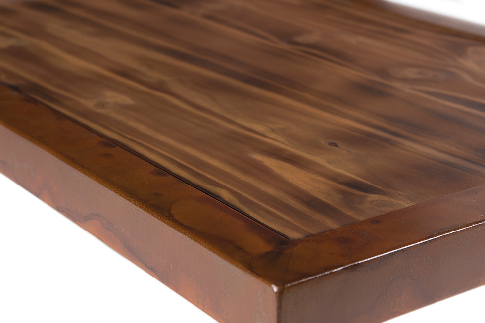 Thumbnail: Rosewood top with Japanese dark brown patina steel frame