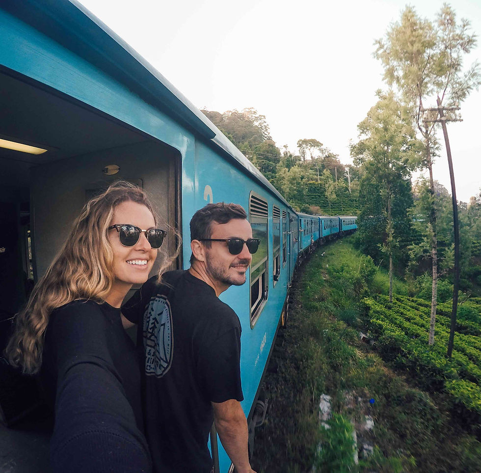Hanging out the side of the Ella to Kandy Train, Sri Lanka