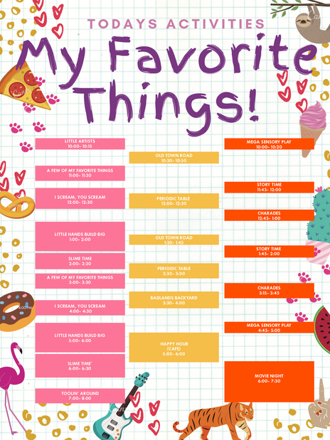 My Favorite Things Weekend Programming- Post4er