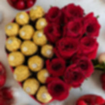 Box with Red Roses and Ferrero Rocher