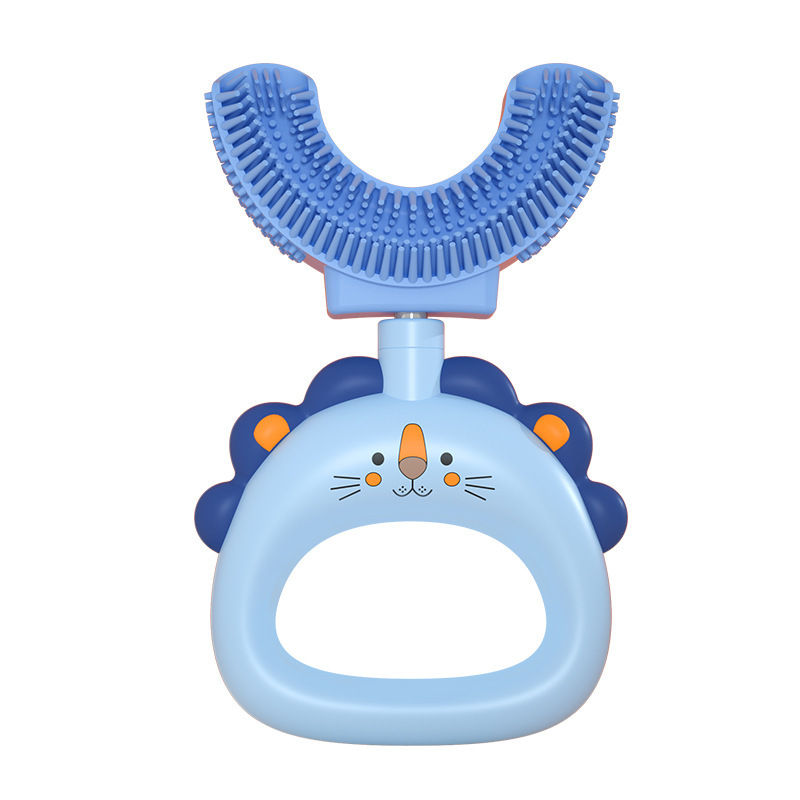 Thumbnail: U-Shaped Little Lion Silicone Toothbrush for Kids