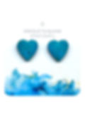 Blue Kingman turquoise heart earrings on a designer earring card.