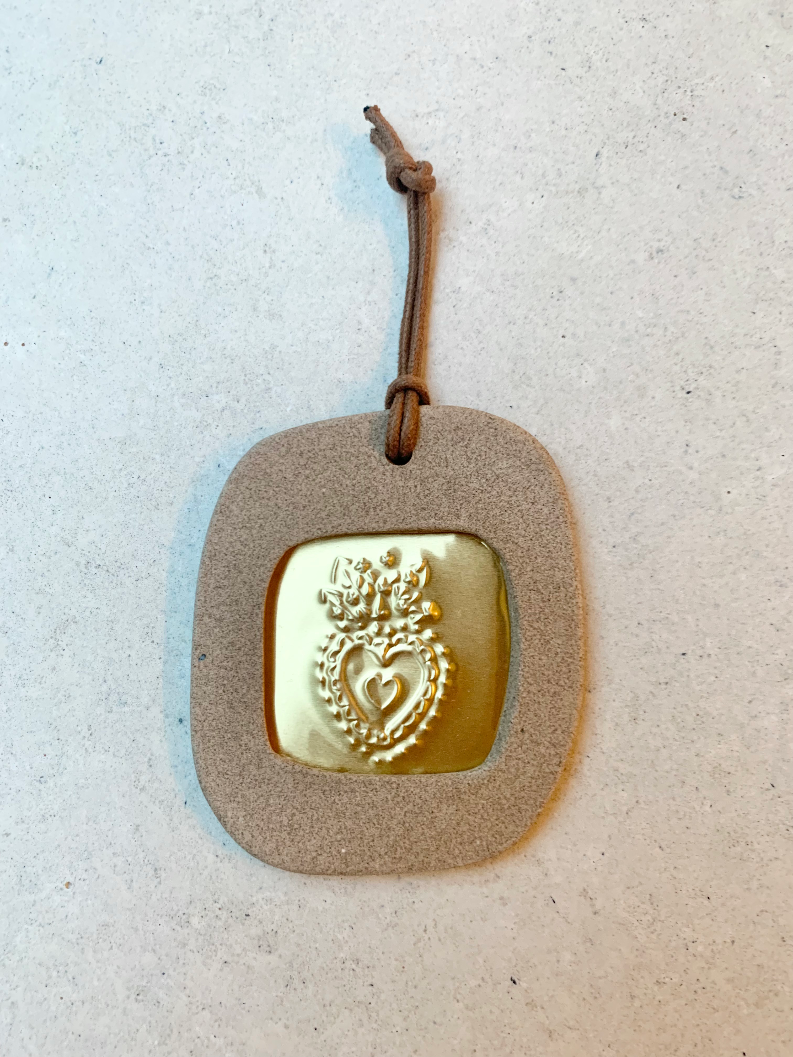 Coeur taille S grès caramel