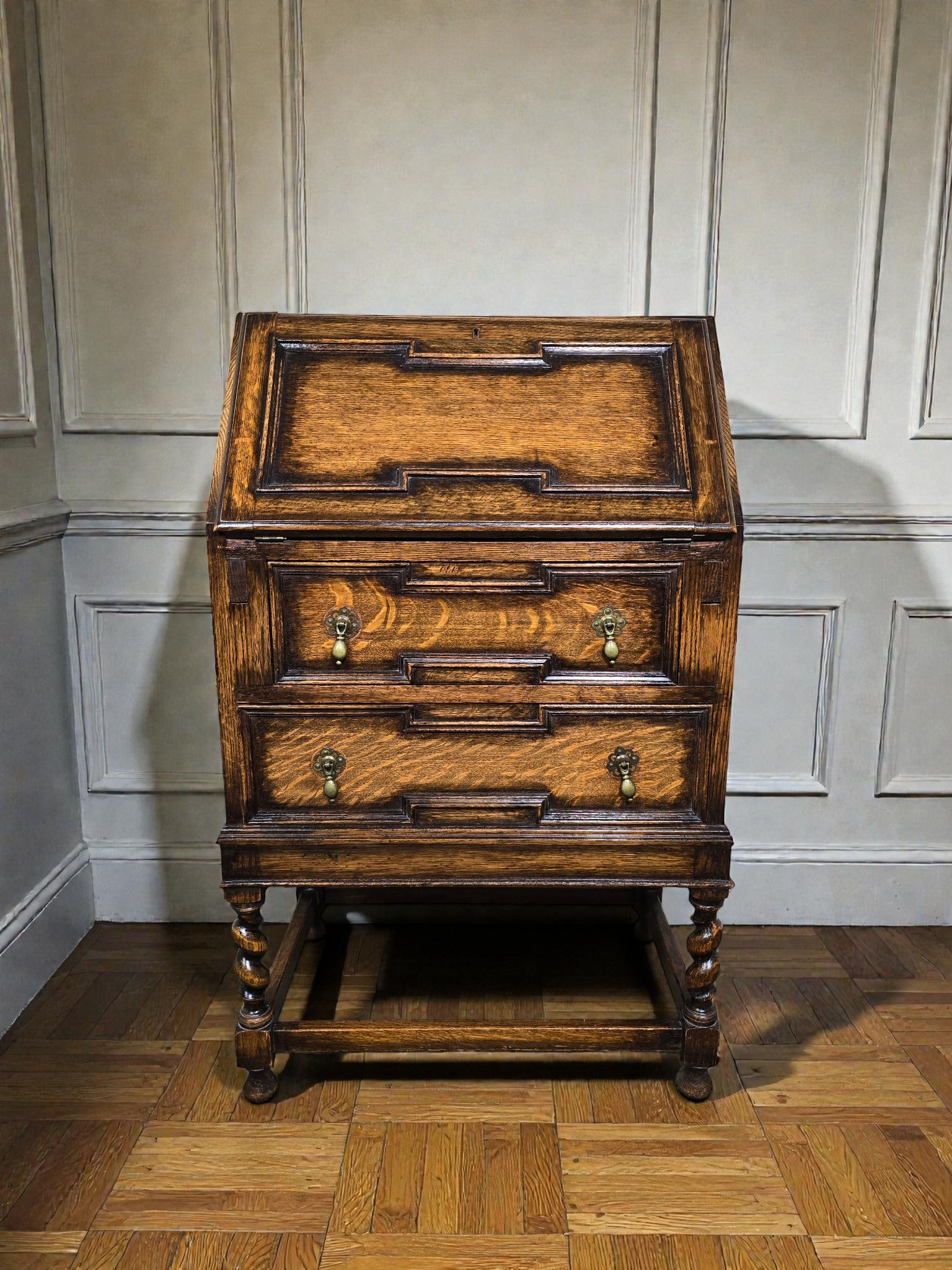 An Antique Jacobean Style Bureau Desk ~Delivery Available~