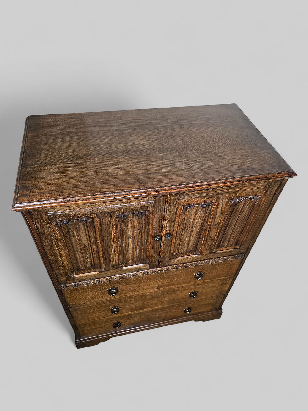 Thumbnail: An Antique Style Oak Possibly Old Charm Tall Boy Bedroom Cabinet ~Delivery Avail