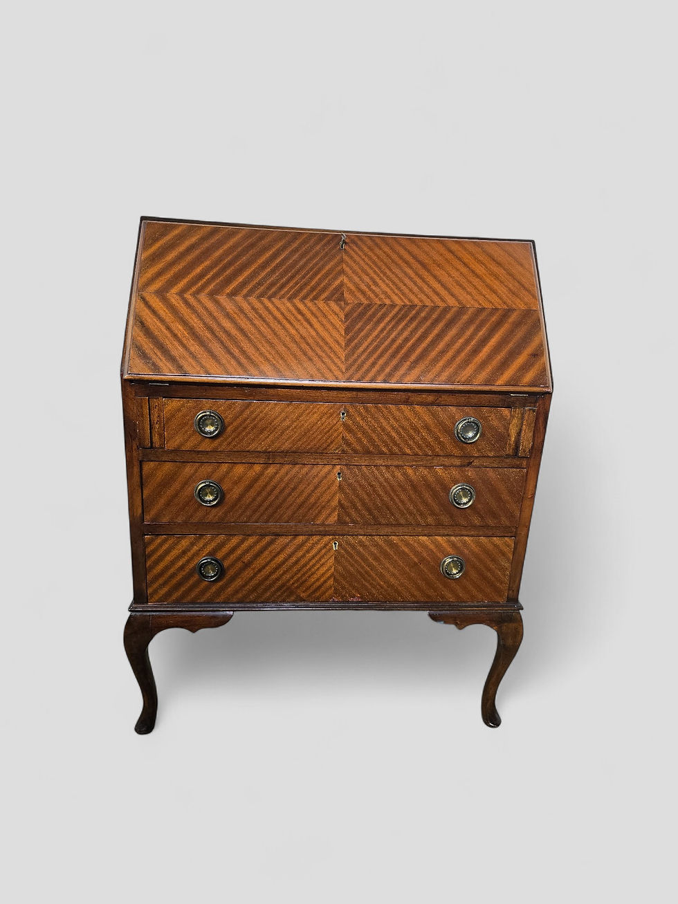 Thumbnail: An Antique Mid 20th Century Book-matched Mahogany Bureau Desk ~Delivery Availabl