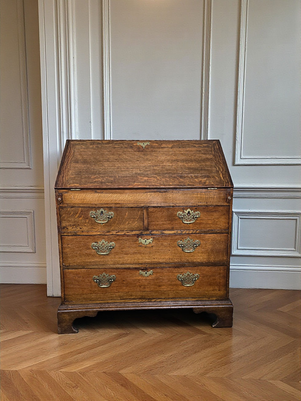 Thumbnail: An Antique Georgian Golden Oak Bureau Desk ~Delivery Available~