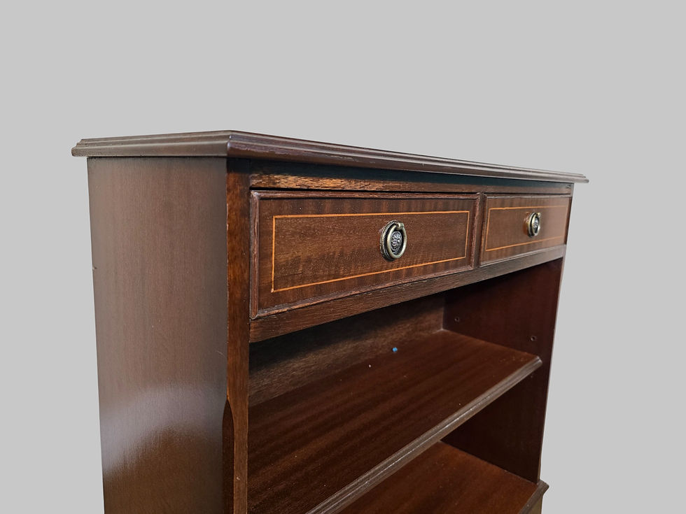 Thumbnail: An Antique Style Mahogany Slim Low Level Bookcase ~Delivery Available~