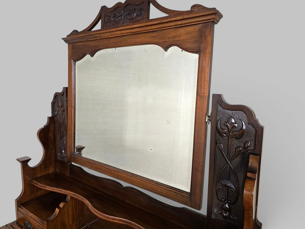 Thumbnail: An Antique Victorian Walnut Mirrored Dressing Chest of Drawers ~Delivery Availab