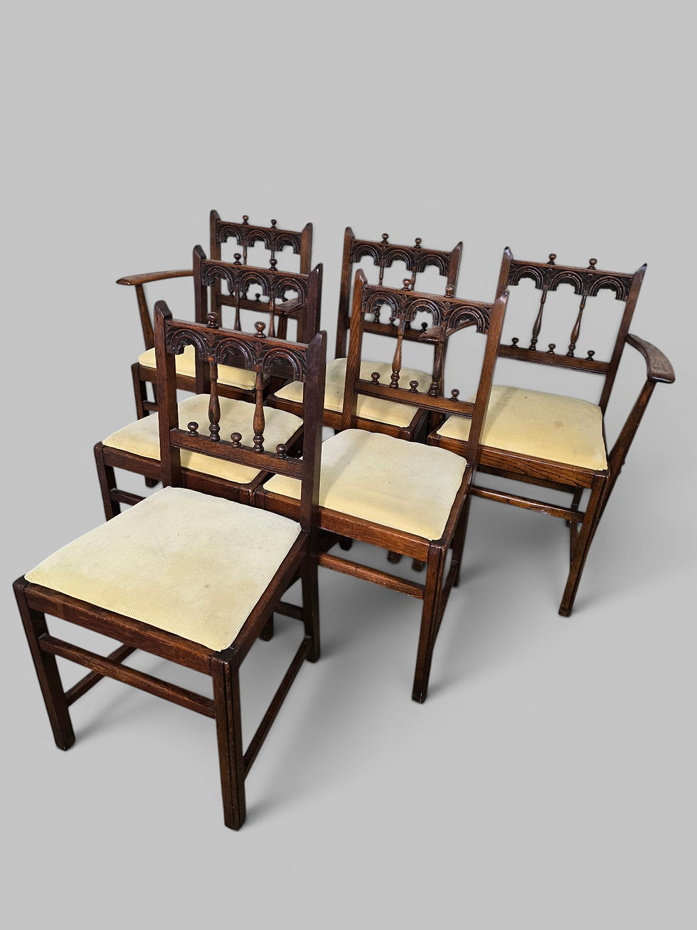 Thumbnail: An Antique Style Set of Six Early Ercol Dining Chairs ~Delivery Available~