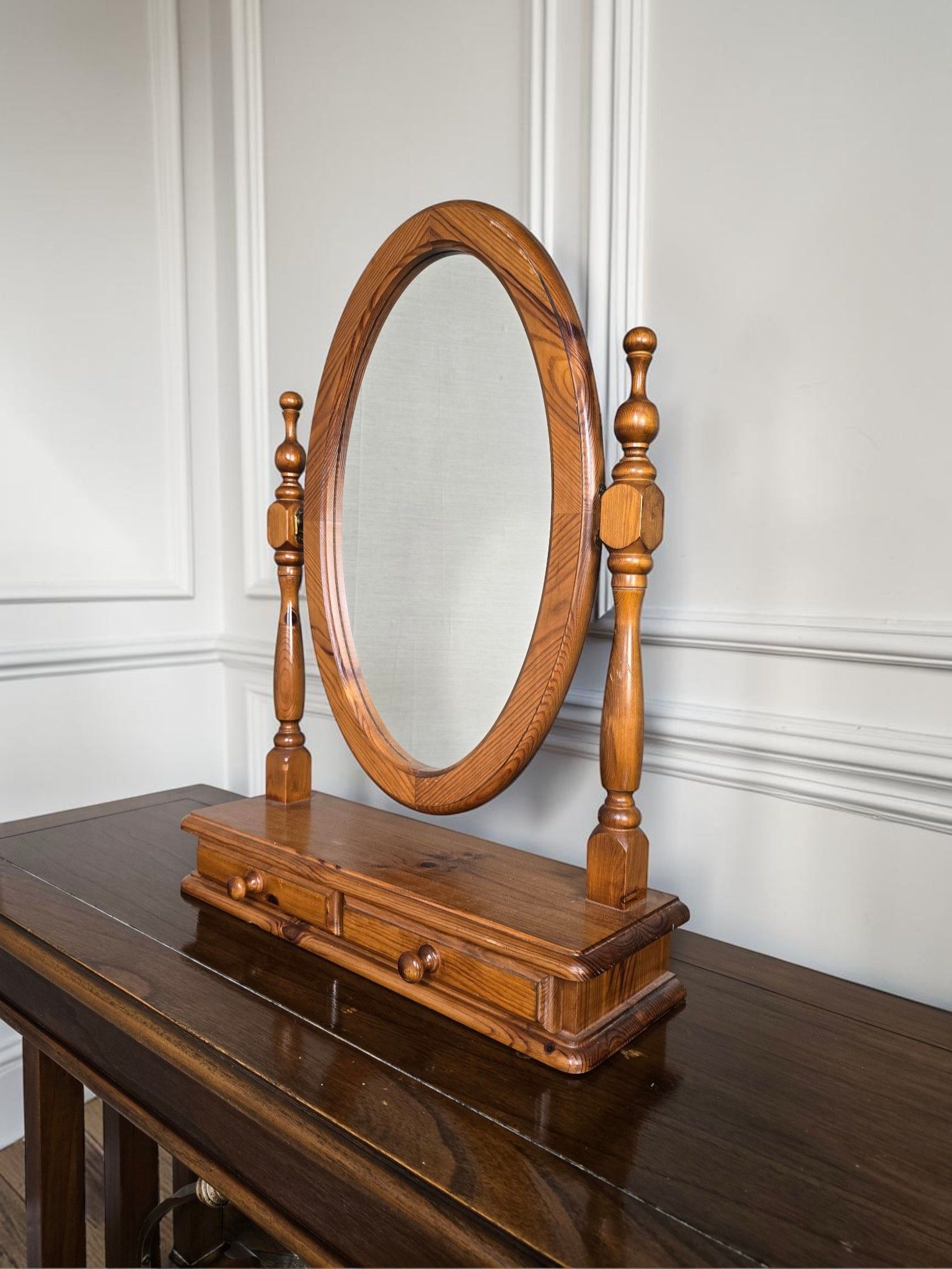 A Pine Table Top Swing Mirror ~Delivery Available~