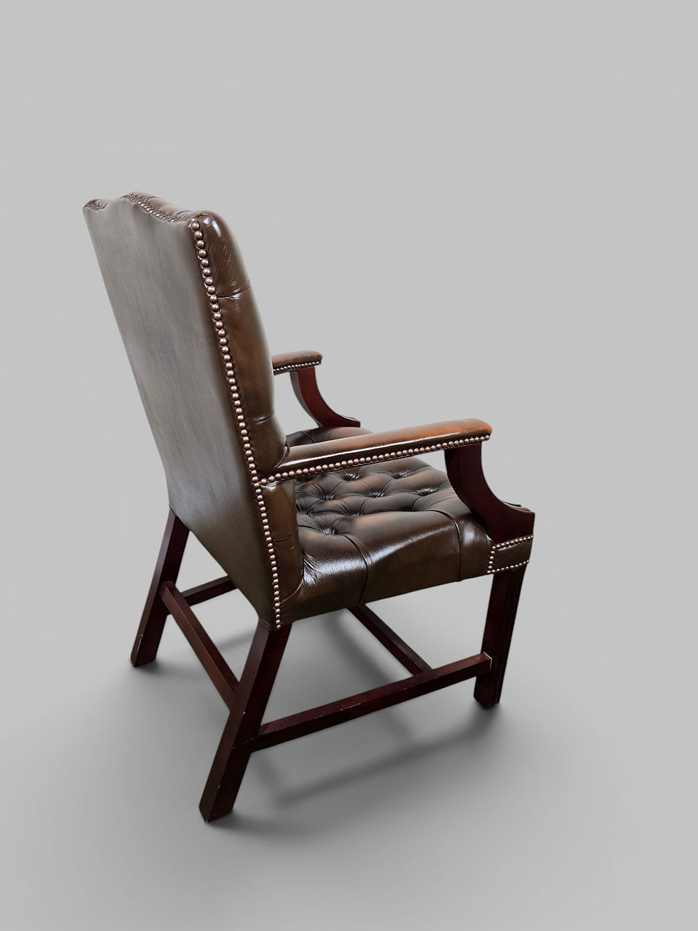 Thumbnail: An Antique Style Chesterfeing Oxblood Leather Office Chair ~Delivery Available~