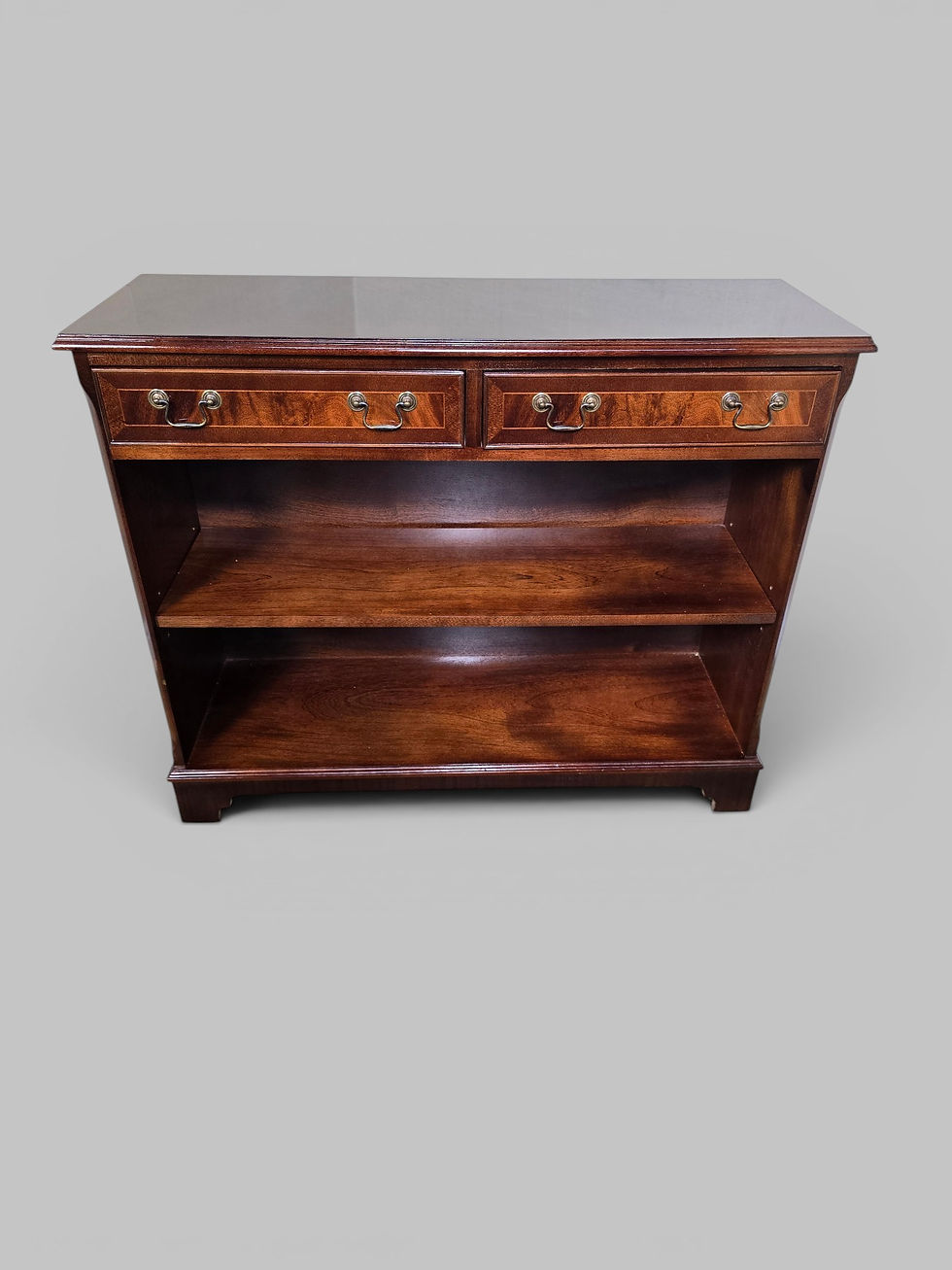 Thumbnail: An Antique Style Flame Mahogany Low Level Open Bookcase ~Delivery Available~