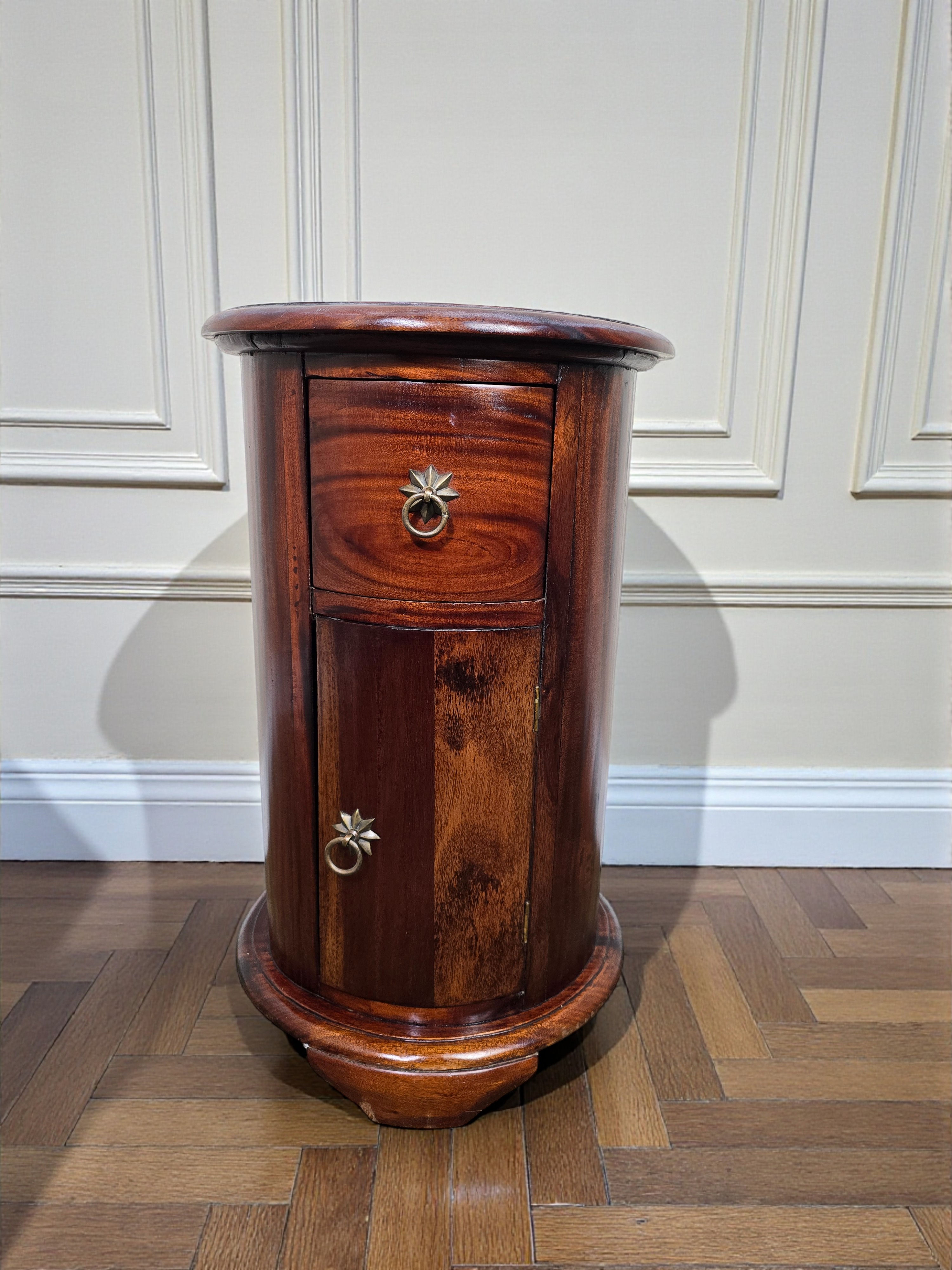 A Solid Indian Rosewood Round Lamp Side Table Cabinet ~Delivery Available~