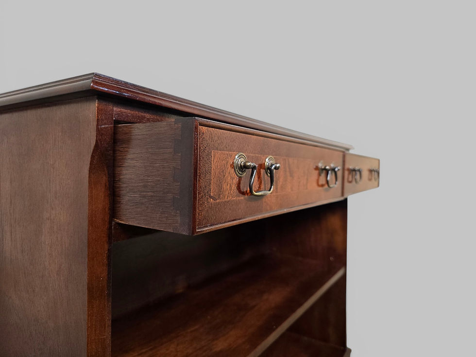 Thumbnail: An Antique Style Flame Mahogany Low Level Open Bookcase ~Delivery Available~