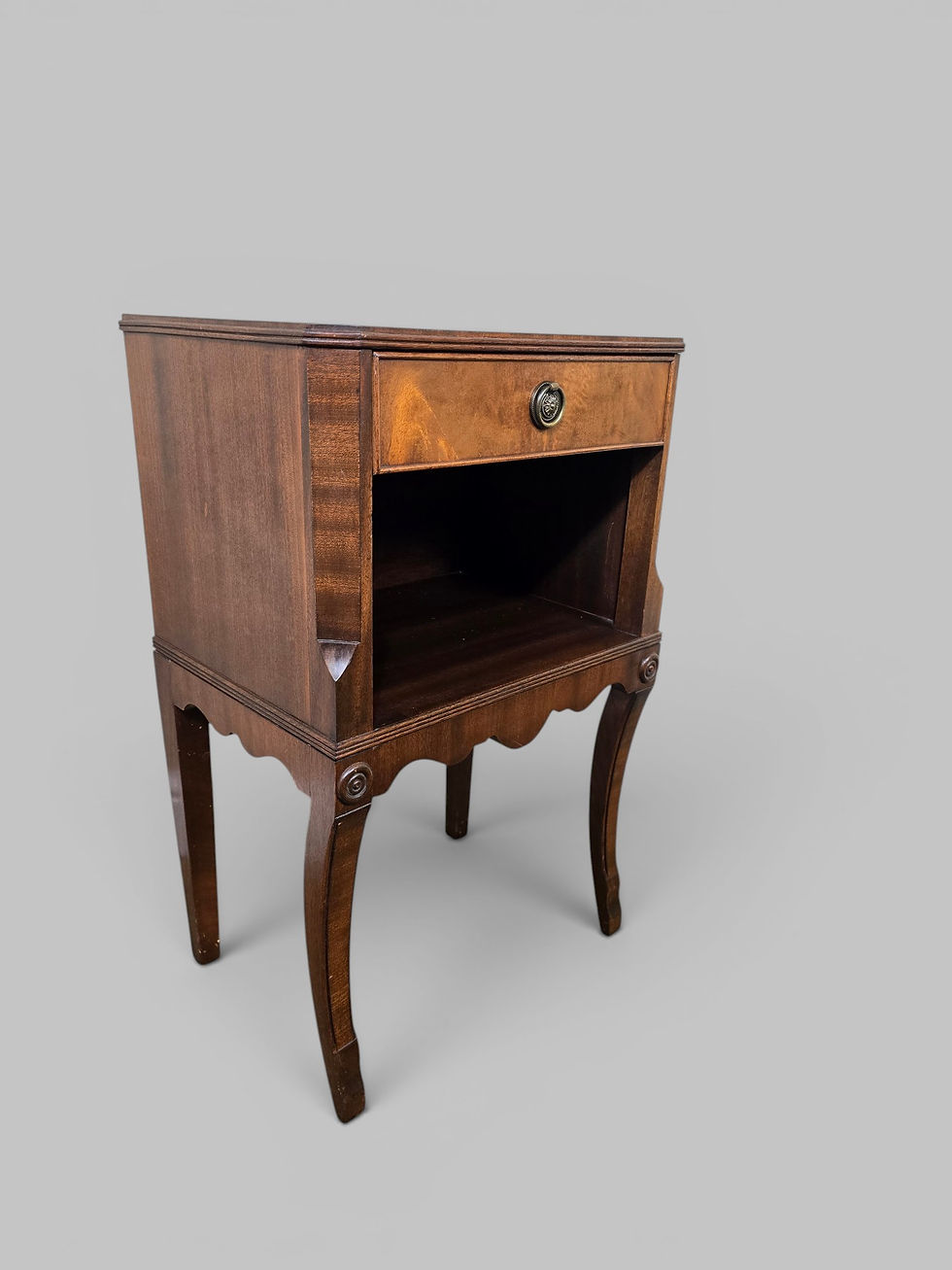 Thumbnail: An Antique Style Flame Mahogany Reprodux Bedside Table ~Delivery Available~