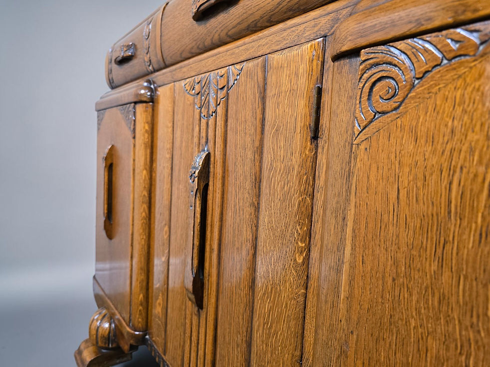 Thumbnail: An Antique 1930s Art Deco Golden Oak Sideboard Cabinet ~Delivery Available~
