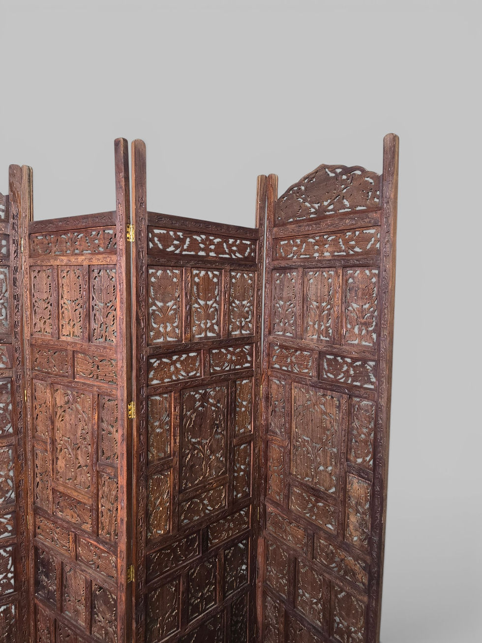 Thumbnail: An Antique Style Oriental Four Paneled Folding Screen ~Delivery Available~