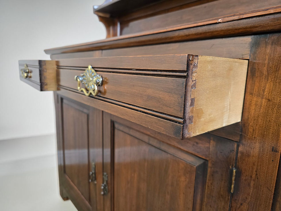 Thumbnail: An Antique Victorian Walnut Mirror Topped Sideboard Dresser ~Delivery Available~