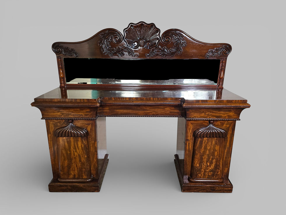 Thumbnail: An Antique Victorian Mahogany Twin Pedestal Sideboard Buffet ~Delivery Available
