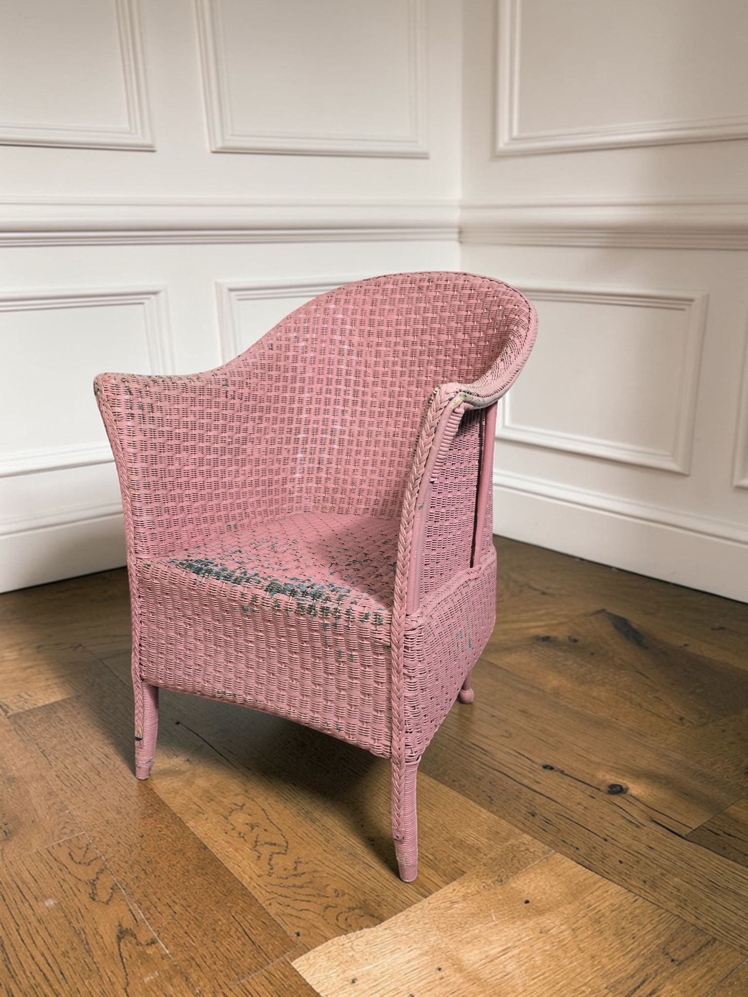 An Antique Mid 20th Century Possibly Lloyd Loom Chair ~Delivery Available~
