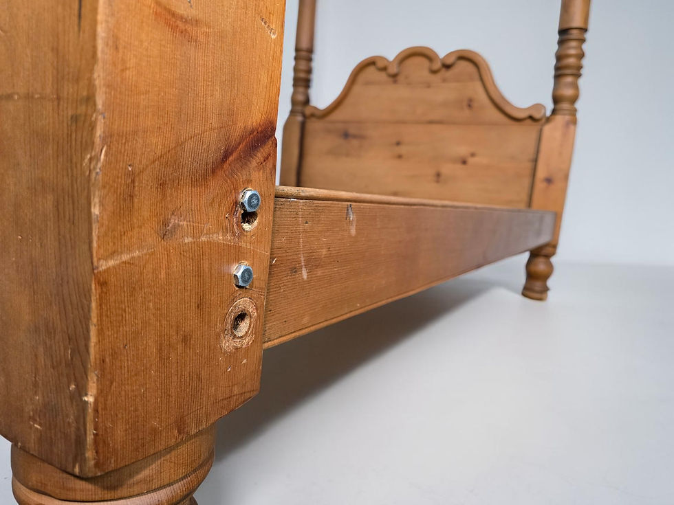 Thumbnail: An Antique Style Solid Pine Four Poster Double Bed Frame ~Delivery Available~