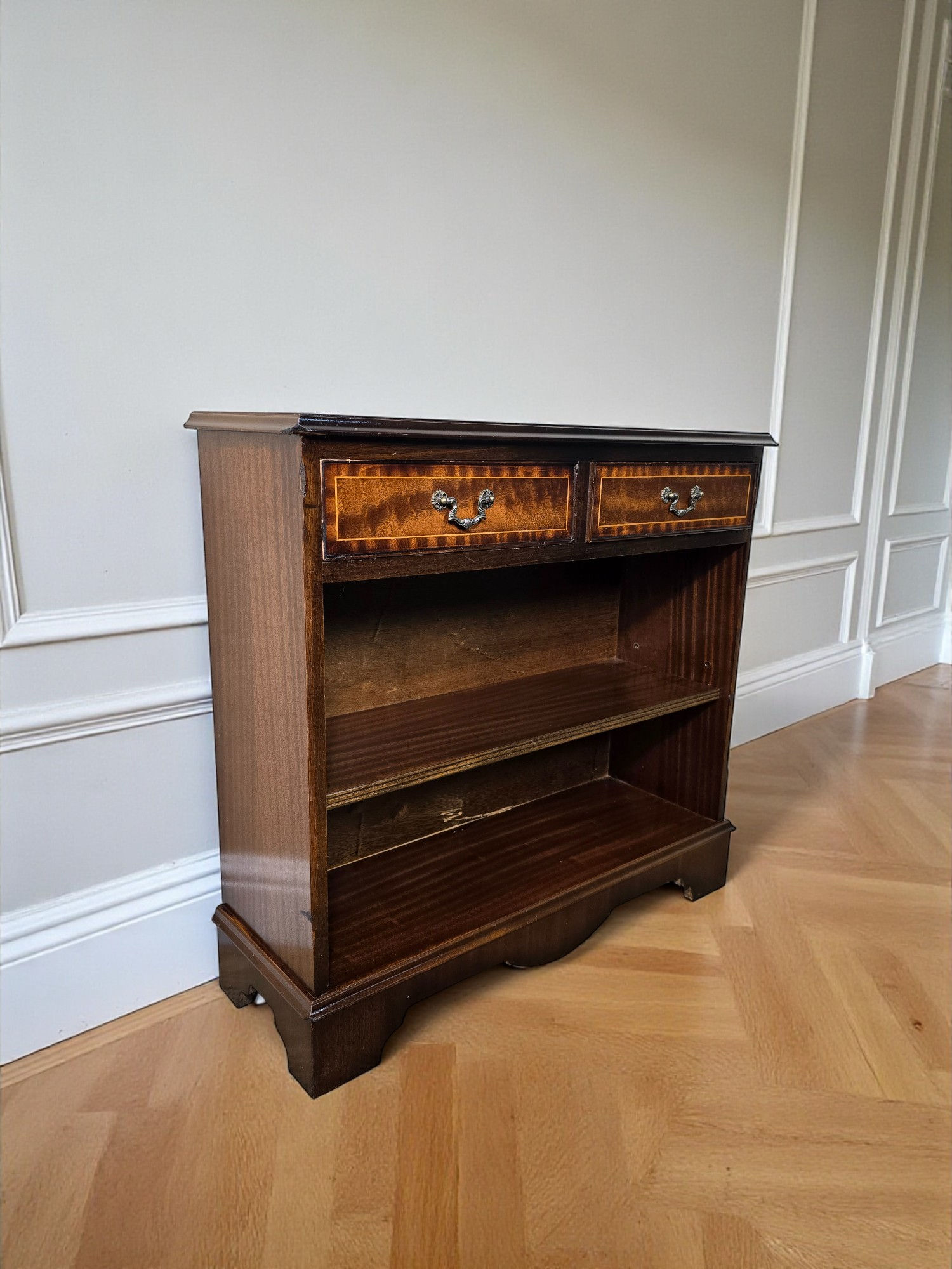 An Antique Style Mahogany Low Level Bookcase ~Delivery Available~