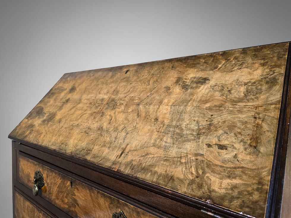 Thumbnail: An Antique Mid 20th Century Burr Walnut Bureau Desk ~Delivery Available~