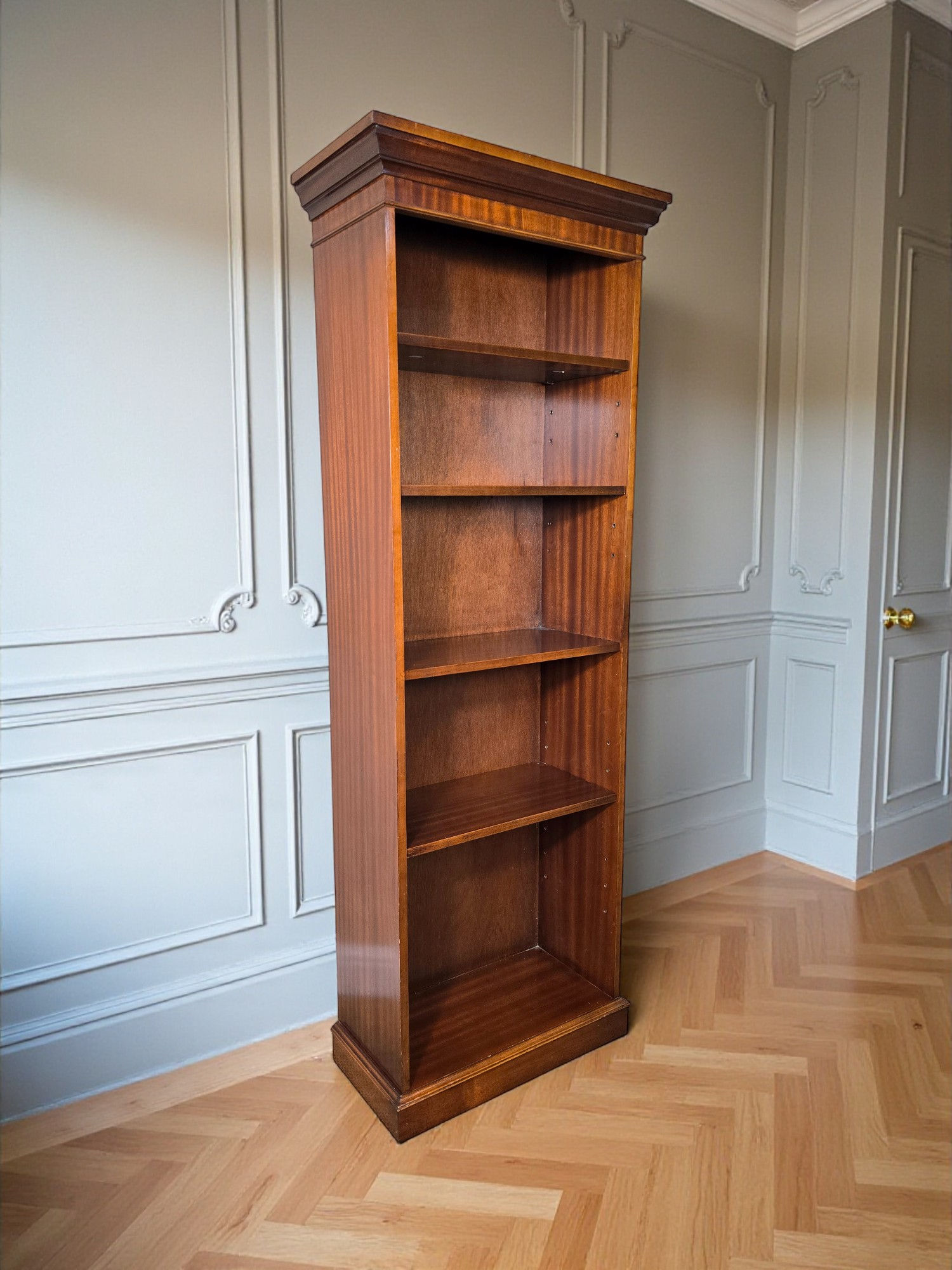 An Antique Style Mahogany Tall Slim Bookcase ~Delivery Available~