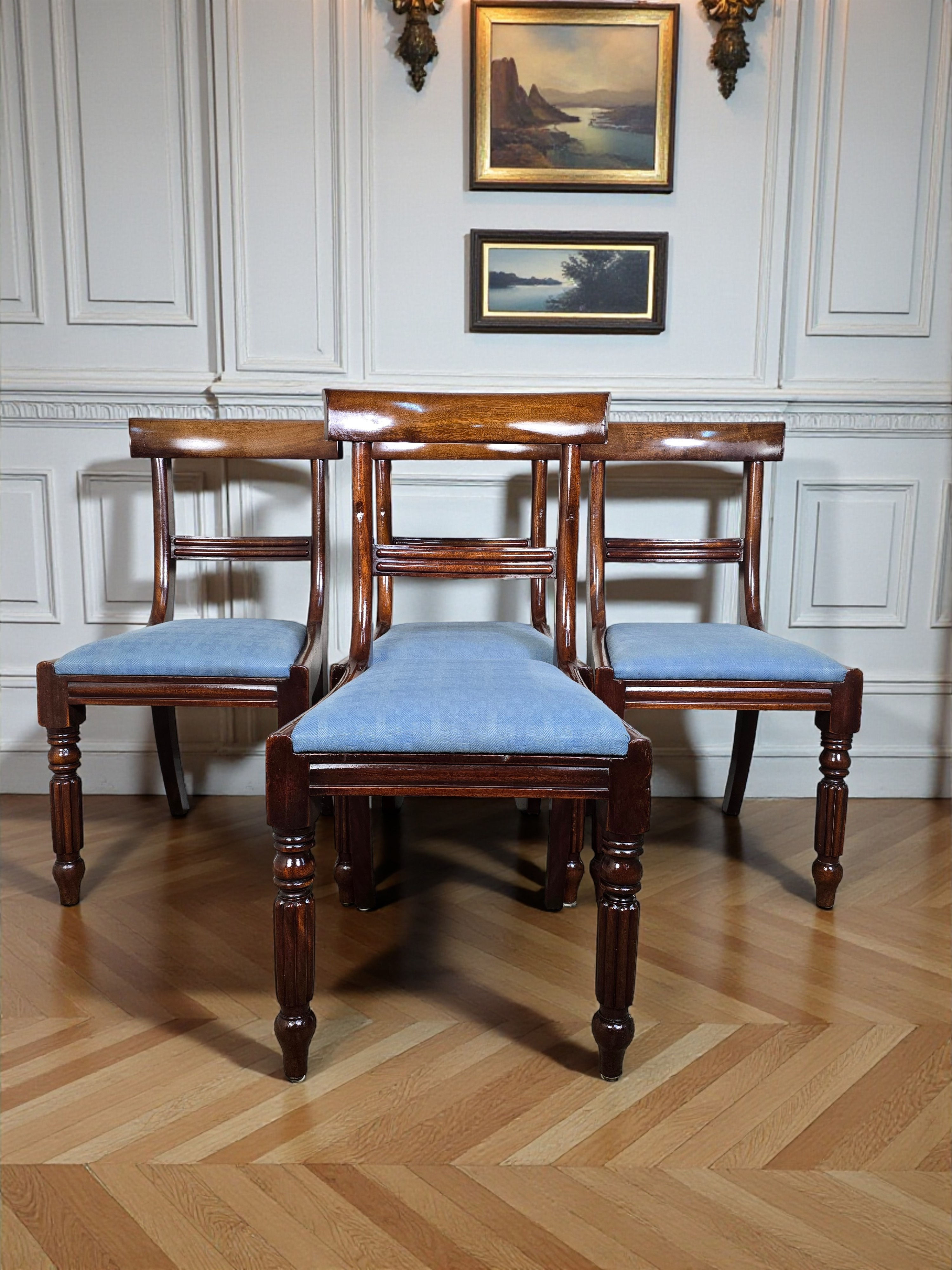 An Antique Regency Style 19th Century Set of Four Dining Chairs ~Delivery Availa