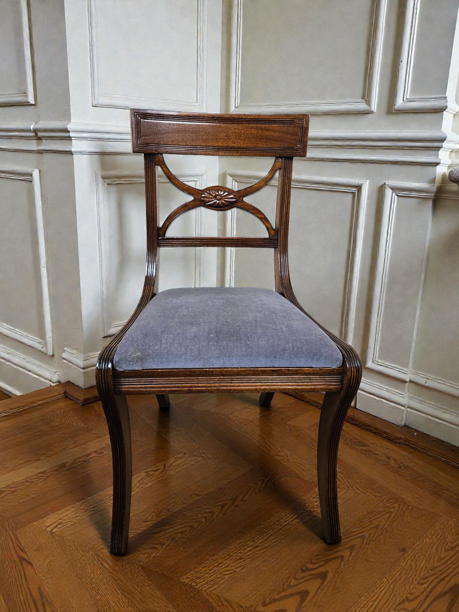 An Antique Regency Style Mahogany Single Dressing Table Desk Chair ~Delivery Ava