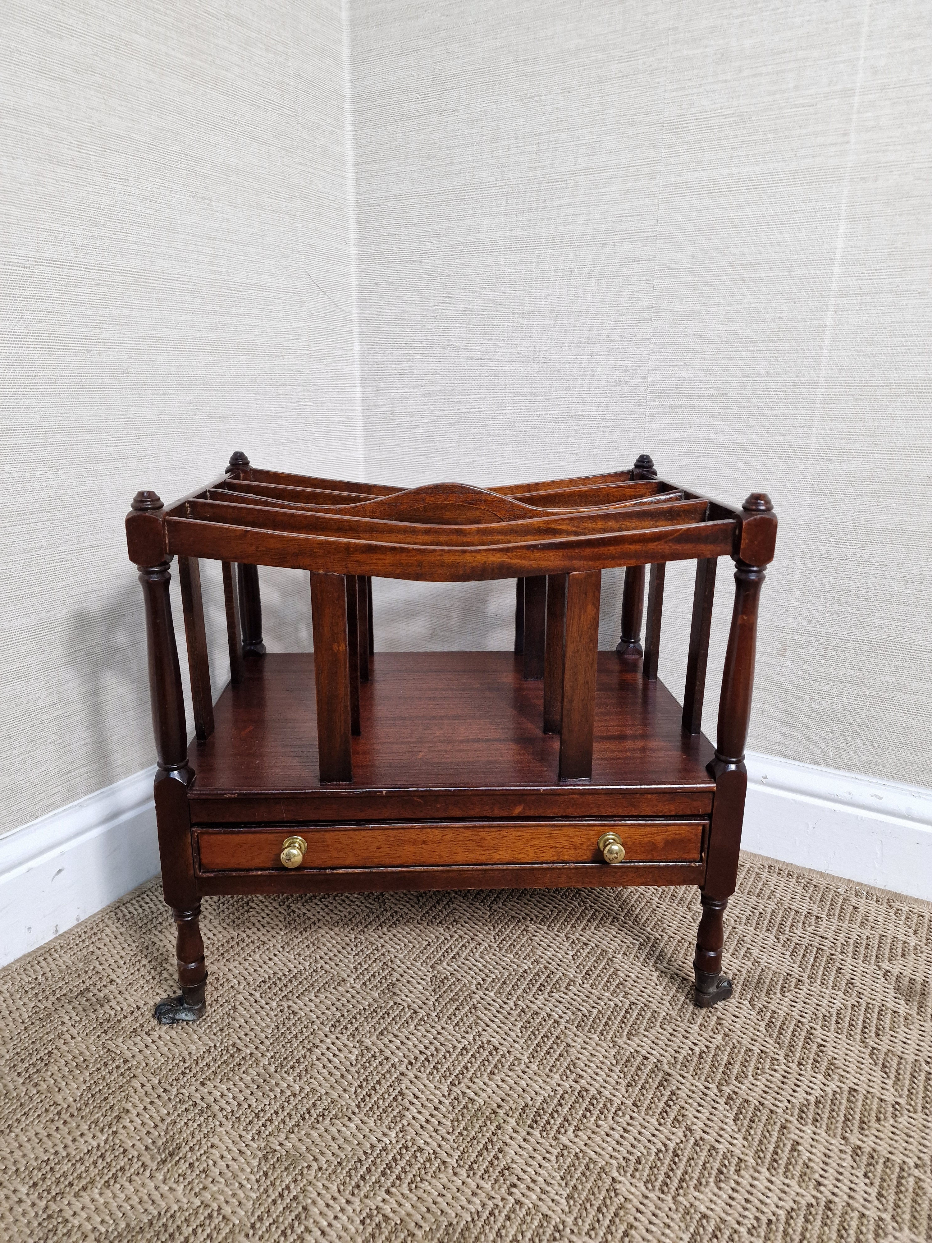 An Antique Reproduction Mahogany Canterbury Magazine Rack ~Delivery Available~