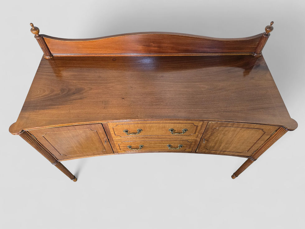 Thumbnail: An Antique Style Mahogany Curved Sideboard Buffet ~Delivery Available~