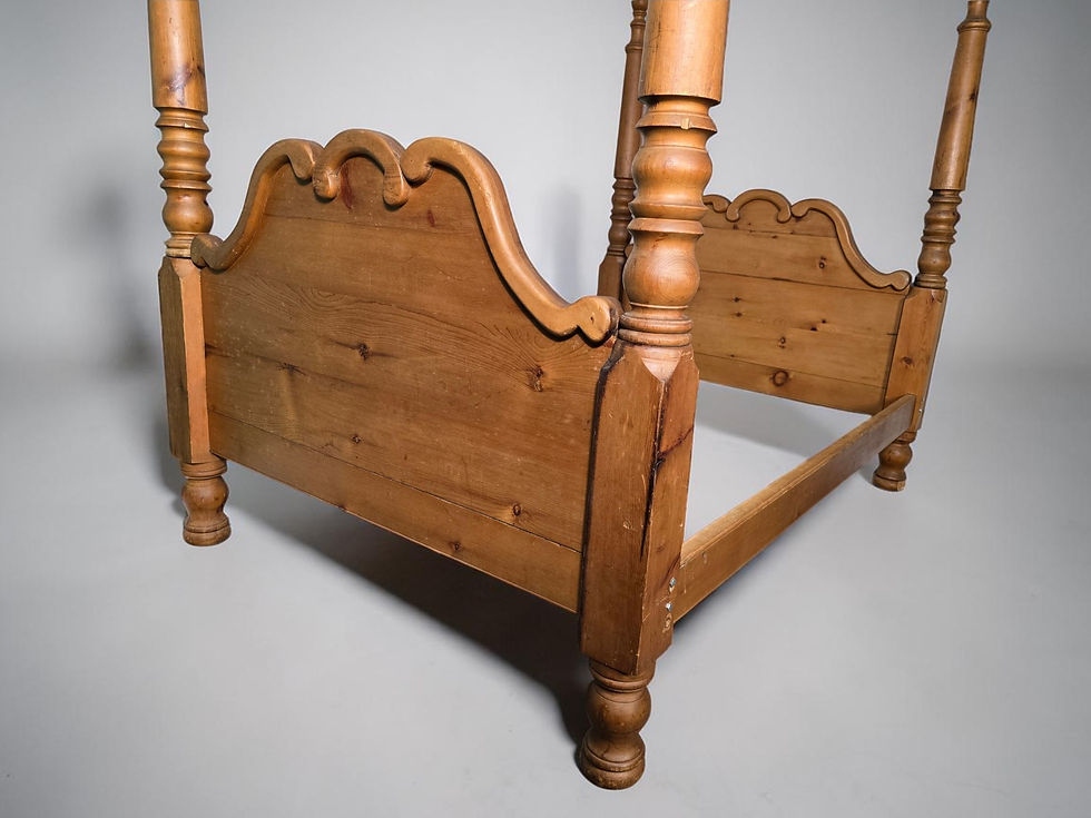 Thumbnail: An Antique Style Solid Pine Four Poster Double Bed Frame ~Delivery Available~